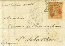 Etoile 22 / N° 31 Càd PARIS / R. TAITBOUT 6 OCT. 70 Sur Lettre Pour San Sebastien Sans Càd D'arrivée. LE WASHINGTON Ou L - Krieg 1870