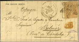 Etoile 22 / N° 31 Càd PARIS / R. TAITBOUT 27 OCT. 70 Sur Gazette Des Absents N° 2 Pour Belmez (province De Cordoba). Au  - Krieg 1870