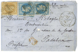 Etoile 22 / N° 28 + N° 29 (2) Càd PARIS / R. TAITBOUT 9 DEC. 70 Sur Lettre Pour Paderborn (Prusse) Sans Càd D'arrivée. L - Krieg 1870