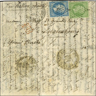 Etoile 3 / N° 20 + N° 22 Càd PARIS / PL. DE LA MADELEINE 20 OCT. 70 Sur Lettre Pour Luxembourg, Au Verso Càd D'arrivée 3 - Krieg 1870