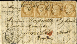 Etoile 3 / N° 36 (4 Dont 1 Ex Pd) Càd PARIS / HOTEL DE VILLE 4 JANV. 71 Sur Lettre Pour Smild, Pays Bas Sans Càd D'arriv - Krieg 1870