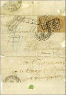 GC 2523 / N° 28 Paire (pd) Càd PARIS / MONTROUGE-PARIS 3 OCT. 70 Sur Lettre Insuffisamment Affranchie Pour St Petersbour - Krieg 1870