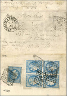 Losange BP2e / N° 29 + 45 Bloc De 4 Coin De Feuille (1 Ex Leg Def) Au Verso D'une Boule De Moulins Pour Paris Sans Càd D - War 1870