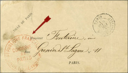 Càd PARIS / HOTEL DE VILLE 9 MAI 71 Sur Lettre En Franchise Adressée Localement, Au Recto Grand Cachet Rouge RÉPUBLIQUE  - Guerre De 1870