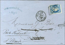 GC 2240 / N° 46 (def) Càd ALGER / BAT A VAP. 13 AVRIL 71 Sur Lettre Pour Paris Détournée Poste Restante à St Mandé. - TB - Krieg 1870