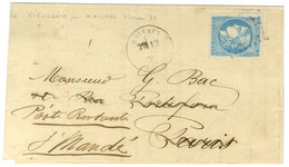 GC 3077 / N° 46 (leg Def) Càd T 16 RAISMES (57) 12 MAI 71 Sur Lettre Pour Paris Détournée Poste Restante à St Mandé. - T - Guerre De 1870