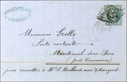 GC 532 / N° 29 Càd T 17 BORDEAUX 20 MAI 71 Sur Lettre Adressée à M. Grelly Poste Restante à Montreuil Sous Bois '' Pour  - Guerre De 1870