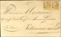 Lettre Avec Texte Daté De Paris Le 13 Avril 1871 Pour Villeneuve Sur Lot Acheminée Par Un Passeur Privé Et Remise Au Bur - Oorlog 1870