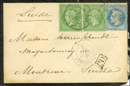 Càd T 17 VERSAILLES (72) 28 MAI 71 / N° 20 (paire, 1ex Froissure) + N° 29 Sur Lettre Pour Montreux, Au Verso Càd D'arriv - Guerre De 1870