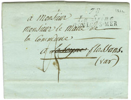 Cursive 78 / La Seine / TOULON-S-MER Sur Lettre Pour Flassans. 1822. - TB / SUP. - Sonstige & Ohne Zuordnung