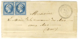 PC 4029 / N° 14 Paire, Belle Marge Càd T 22 BAUDUEN (78) Sur Lettre 2 Ports Pour Les Arcs. 1861. - SUP. - R. - Autres & Non Classés