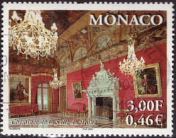 Monaco, 2001, Cheminée De La Salle Du Trone, 3 F. 0,46 Eur., ⊚ - Oblitérés