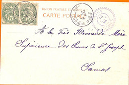 99927 - French Levant TURKEY - POSTAL HISTORY - POSTCARD To Samos GREECE  1904 - Covers & Documents
