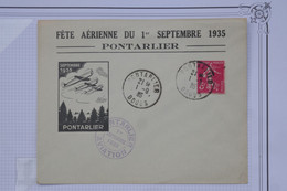 BD9 FRANCE BELLE CARTE  FETE AERIENNE 1935 PONTARLIER +AFFR. PLAISANT - 1927-1959 Storia Postale