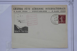 BD9 FRANCE BELLE CARTE  FETE AERIENNE 1934 PONTARLIER +AFFR. PLAISANT - 1927-1959 Cartas & Documentos