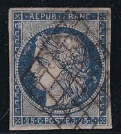 France N°4h - Bleu-noir - Oblitéré - TB - 1849-1850 Cérès