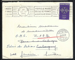 FRANCE 1959: LSC De Sceaux (Seine) Pour Cologny (GE, Suisse) Affr. De 50F - Brieven En Documenten