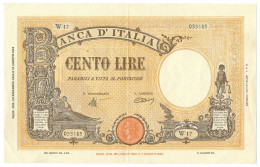 100 LIRE BARBETTI GRANDE B GIALLO TESTINA BI INTRONA 20/12/1944 SPL+ - Regno D'Italia - Altri