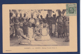 CPA Afrique Noire Roi Royalty Ethnic écrite Dahomey Nu Féminin Nude - Zonder Classificatie