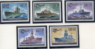 SOVIET UNION 1982 Warships Set Of 5 MNH / **.  Michel 5216-20 - Ungebraucht