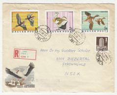 Hungary Letter Cover Posted Registered 1977 Pecs - Birds On Stamps B220901 - Briefe U. Dokumente