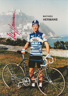 PHOTO PRESSE MATHIEU HERMANS TEAM MG - ORBEA 1985 ( FORMAT 12,5 X 18 - Ciclismo