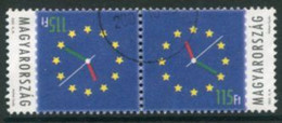 HUNGARY 2003 EU Entry I Tete-beche Pair Used.  Michel 4808 - Gebruikt