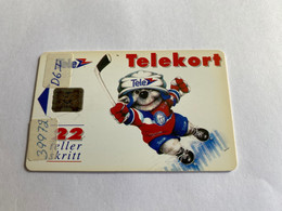 18:070 - Norway Chip 006c 39972 Icehockey ( Sticker On Card ) - Norvège