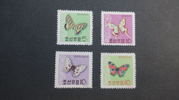 Papillons  Corée Du Nord  1962  N° 369 à 372    Neuf **   à Voir - Butterflies