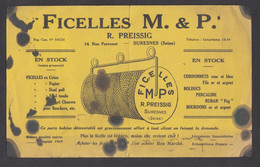 VIEUX BUVARD - FICELLES M & P - R PREISSIG A SURESNE - MAUVAIS ETAT - F