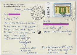 Brazil 1997 Postcard Indigenous Curitiba Agency Saint Quitéria Florianópolis Stamp RHM-C-2041 Brazilian Academy Letters - Cartas