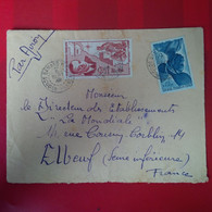 LETTRE BAMAKO POUR ELBEUF PAR AVION - Storia Postale