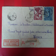 LETTRE RECOMMANDE LIBREVILLE POUR ELBEUF PAR AVION - Cartas & Documentos