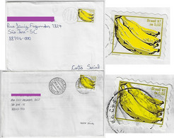 Brazil 1997/2000 2 Shipped Cover With Stamp RHM-750 And 779 Fruit Banana Food - Cartas