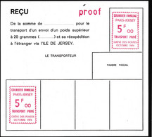 France Grève N° 5 F  Rouge   "du Courrier Familial"  Essai Sur Reçu - Altri & Non Classificati