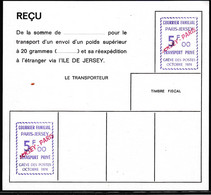 France Grève N° 5 F  Violet   "du Courrier Familial" Surcharge "Jersey-Paris" Essai Sur Reçu - Sonstige & Ohne Zuordnung
