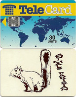 Pakistan - TeleCard - Animals Pakistan, Squirrel (With 1 Dot At Right Middle), SC7, 30U, Used - Pakistan