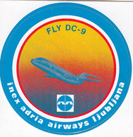 Inex Adria Airways Yugoslavia Fly DC-9 Sticker - Stickers