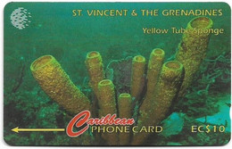 St. Vincent - C&W (GPT) - Yellow Tube Sponge, 101CSVA, 1996, 10.000ex, Used - St. Vincent & Die Grenadinen