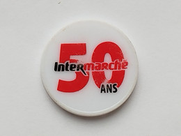 JETON De CADDIE Plastique INTERMARCHE 50 ANS - Jetons De Caddies