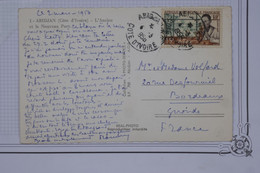 BD10 AOF  BELLE CARTE  1956 ABIDJAN   A BORDEAUX  + 15F + + +AFFRANC. . PLAISANT - Cartas & Documentos