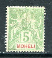 MOHELI- Y&T N°5- Neuf Avec Charnière * - Unused Stamps