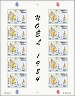 Wallis Et Futuna  Non Dentelés Poste Aérienne N°142 Noël 1984 Feuillet De 10 Timbres Qualité:** - Imperforates, Proofs & Errors