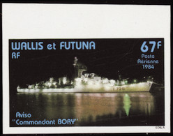 Wallis Et Futuna  Non Dentelés Poste Aérienne N°132 67f Bâtiment De La Marine Nationale Qualité:** - Imperforates, Proofs & Errors