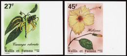 Wallis Et Futuna  Non Dentelés N°489 /490 Fleurs (2 Valeurs) Qualité:** - Sin Dentar, Pruebas De Impresión Y Variedades