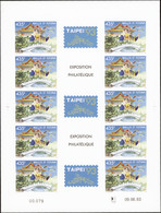 Wallis Et Futuna  Non Dentelés N°455 A 435f Taipei' 93 Feuillet De 10 Avec Vignette Qualité:** - Imperforates, Proofs & Errors