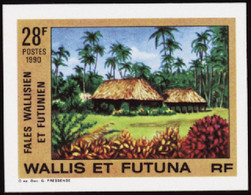 Wallis Et Futuna  Non Dentelés N°402 28f Paysage Avec Cases Qualité:** - Sin Dentar, Pruebas De Impresión Y Variedades