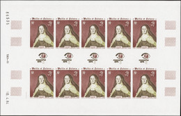 Wallis Et Futuna  Non Dentelés N°318 70f Sainte Thérèse D'Avila  Espana 84 Feuille De 10 Timbres Qualité:** - Sin Dentar, Pruebas De Impresión Y Variedades