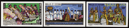 Wallis Et Futuna  Non Dentelés N°221 /223 Coutumes Et Traditions (3 Valeurs) Qualité:** - Non Dentellati, Prove E Varietà