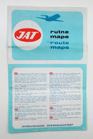 1969 JAT Yugoslav Airlines Route Maps Europe & Inland Flights - Publicités